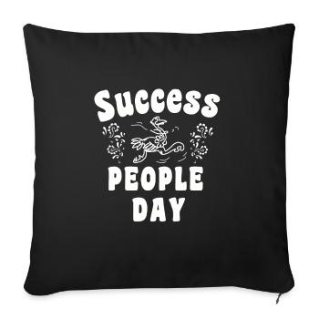 Success Day - Sofa pillowcase 17,3'' x 17,3'' (45 x 45 cm) - black - Front