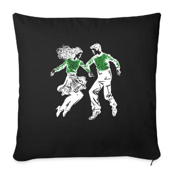 Festival de danse irlandaise Feis Shamrock - Housse de coussin décorative 45 x 45 cm - noir - Devant