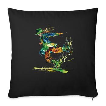 Festival de danse irlandaise Feis Shamrock - Housse de coussin décorative 45 x 45 cm - noir - Devant