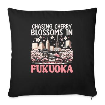 Fukuoka Japan Country Travel Vacation Japanese - Sofa pillowcase 17,3'' x 17,3'' (45 x 45 cm) - black - Front