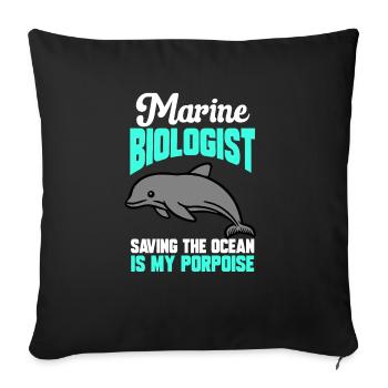 Marine Biology Ocean Marine Biologist - Sofa pillowcase 17,3'' x 17,3'' (45 x 45 cm) - black - Front