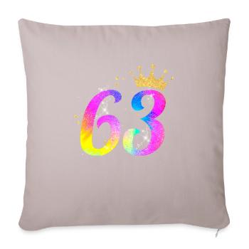 63. Geburtstag Geschenkidee Für 63 Jahre Alt - Sofakissenbezug 45 x 45 cm - helles Taupe - Vorne