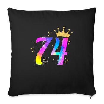74. Geburtstag Geschenkidee Für 74 Jahre Alt - Sofakissenbezug 45 x 45 cm - Schwarz - Vorne