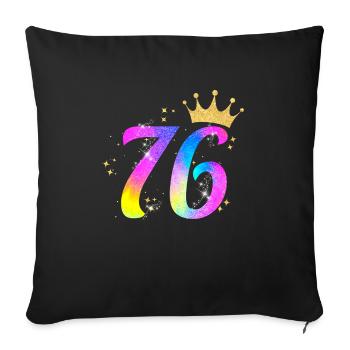 76. Geburtstag Geschenkidee Für 76 Jahre Alt - Sofakissenbezug 45 x 45 cm - Schwarz - Vorne