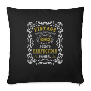 Vintage Birthday Party 1963 Original Parts 61st - Sofa pillowcase 17,3'' x 17,3'' (45 x 45 cm) - black - Front