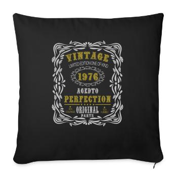 Vintage Birthday Party 1976 Original Parts 48th - Sofa pillowcase 17,3'' x 17,3'' (45 x 45 cm) - black - Front