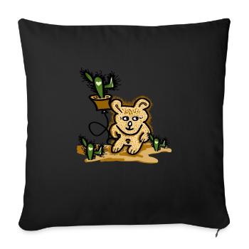 Ugly bear in desert sand - Sofa pillowcase 17,3'' x 17,3'' (45 x 45 cm) - black - Front