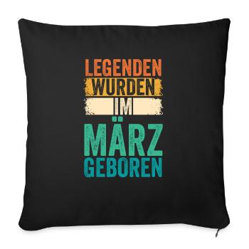 Les légendes sont nées en mars - Housse de coussin décorative 45 x 45 cm - noir - Devant