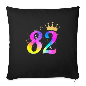82nd birthday gift idea for 82 year old - Sofa pillowcase 17,3'' x 17,3'' (45 x 45 cm) - black - Front