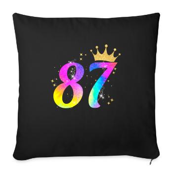 87th birthday gift idea for 87 year old - Sofa pillowcase 17,3'' x 17,3'' (45 x 45 cm) - black - Front