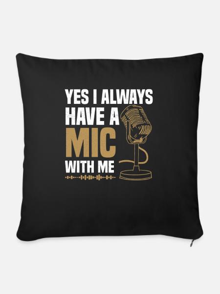 Podcaster Podcast - Sofakissenbezug 45 x 45 cm - Schwarz