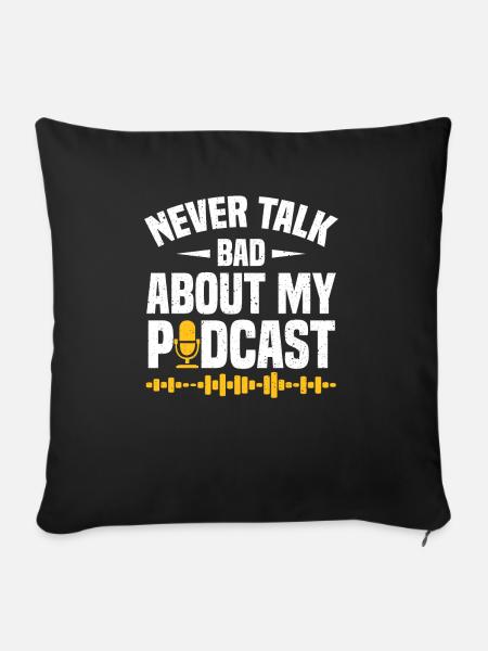 Podcaster Podcast - Sofakissenbezug 45 x 45 cm - Schwarz