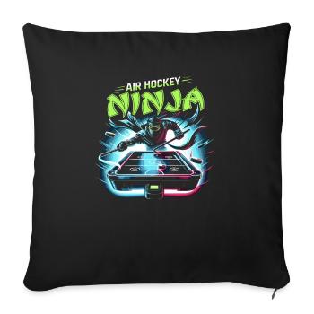 Air Hockey Table Hockey Joueur Jeu De Table - Housse de coussin décorative 45 x 45 cm - noir - Devant