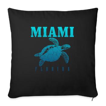 Miami, Floride, États-Unis - Housse de coussin décorative 45 x 45 cm - noir - Devant