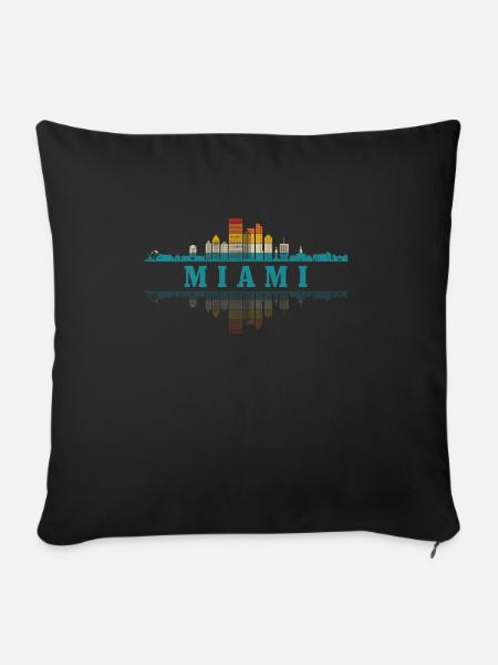 Miami Florida USA - Sofakissenbezug 45 x 45 cm - Schwarz