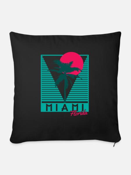 Miami Florida USA - Sofakissenbezug 45 x 45 cm - Schwarz