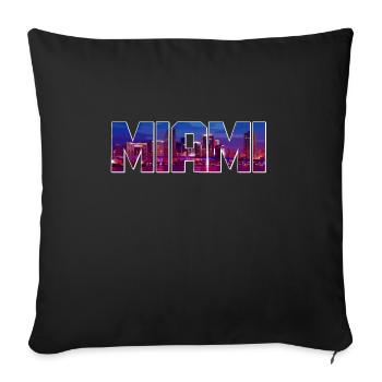 Miami Skyline Florida USA - Sofakissenbezug 45 x 45 cm - Schwarz - Vorne