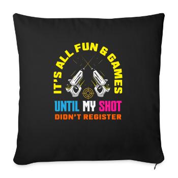 Indoor laser tag party outfit laser tag - Sofa pillowcase 17,3'' x 17,3'' (45 x 45 cm) - black - Front