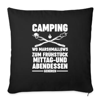 Camper Wohnwagen Wohnmobil Campen Camping - Sofakissenbezug 45 x 45 cm - Schwarz - Vorne