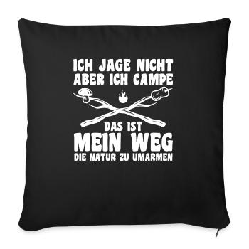 Camper Caravan Motorhome Camping Camping - Sofa pillowcase 17,3'' x 17,3'' (45 x 45 cm) - black - Front