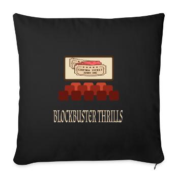 Film Movie Lovers Retro Vintage Classic Cinema TV - Sofa pillowcase 17,3'' x 17,3'' (45 x 45 cm) - black - Front