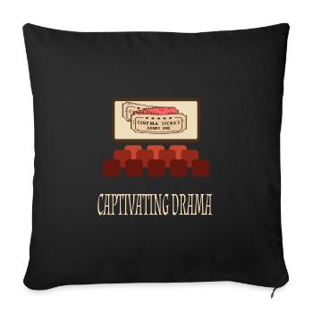 Cinéma Cinéphile Rétro Vintage Classique Cinéma TV - Housse de coussin décorative 45 x 45 cm - noir - Devant