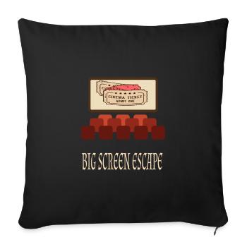 Cinéma Cinéphile Rétro Vintage Classique Cinéma TV - Housse de coussin décorative 45 x 45 cm - noir - Devant