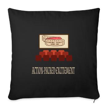 Cinéma Cinéphile Rétro Vintage Classique Cinéma TV - Housse de coussin décorative 45 x 45 cm - noir - Devant