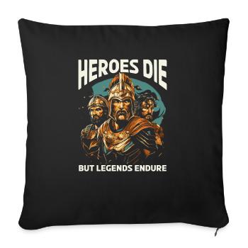 Guerre de Troie Guerrier Grèce antique Mythologie grecque - Housse de coussin décorative 45 x 45 cm - noir - Devant