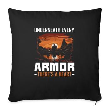Guerre de Troie Guerrier Grèce antique Mythologie grecque - Housse de coussin décorative 45 x 45 cm - noir - Devant