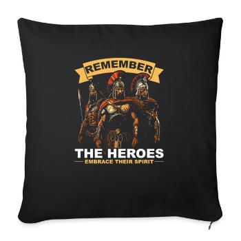 Guerre de Troie Guerrier Grèce antique Mythologie grecque - Housse de coussin décorative 45 x 45 cm - noir - Devant
