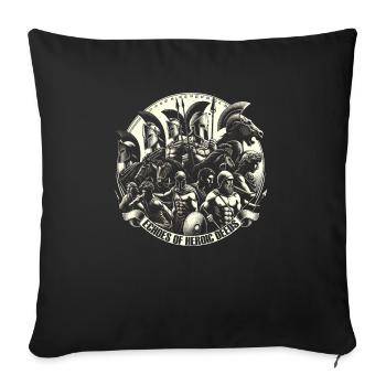 Guerre de Troie Guerrier Grèce antique Mythologie grecque - Housse de coussin décorative 45 x 45 cm - noir - Devant