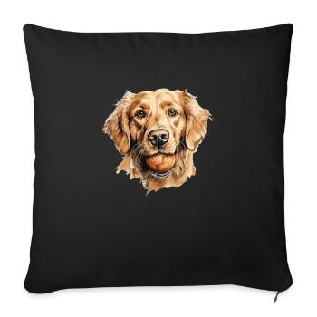 Cute Golden Retriever dog owner T Golden Retriever - Sofa pillowcase 17,3'' x 17,3'' (45 x 45 cm) - black - Front