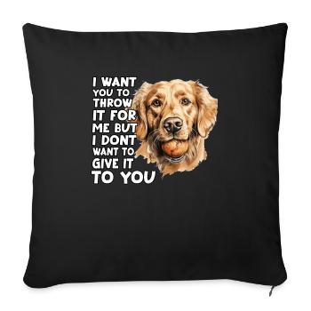 Golden Retriever Dog Owner T As Walk Outfit - Sofa pillowcase 17,3'' x 17,3'' (45 x 45 cm) - black - Front