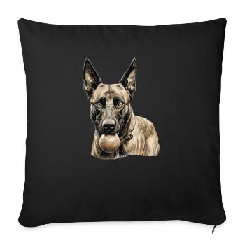Belgian shepherd dog T dog owner Malinois police - Sofa pillowcase 17,3'' x 17,3'' (45 x 45 cm) - black - Front