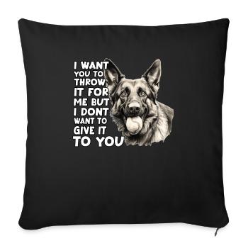 German Shepherd Dog T Dog Owner Outfit Shepherd - Sofa pillowcase 17,3'' x 17,3'' (45 x 45 cm) - black - Front