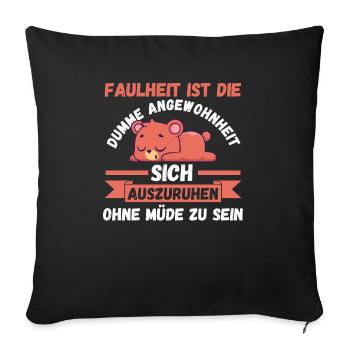 Bear Morning Grouch Laziness Chilling Lazy Late Sleeper - Sofa pillowcase 17,3'' x 17,3'' (45 x 45 cm) - black - Front