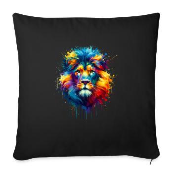 Splash Art Lions Wildlife Safari Zoo Africa Lion - Sofa pillowcase 17,3'' x 17,3'' (45 x 45 cm) - black - Front