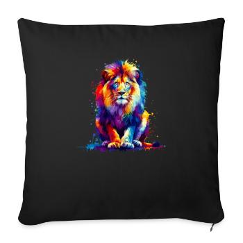 Splash Art Lions Wildlife Safari Zoo Africa Lion - Sofa pillowcase 17,3'' x 17,3'' (45 x 45 cm) - black - Front