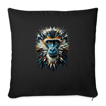 Polygon Art Affe Liebhaber Affe Schimpanse Affen - Sofakissenbezug 45 x 45 cm - Schwarz - Vorne