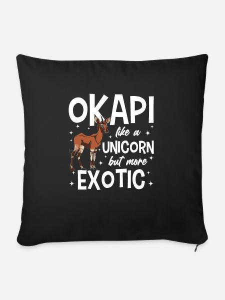 Lustiger Tierpfleger Okapi-liebhaber - Sofakissenbezug 45 x 45 cm - Schwarz