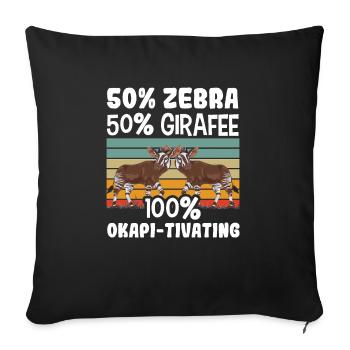 Funny zookeeper okapi lover - Sofa pillowcase 17,3'' x 17,3'' (45 x 45 cm) - black - Front