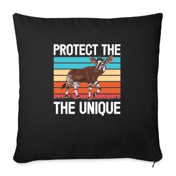 Funny zookeeper okapi lover - Sofa pillowcase 17,3'' x 17,3'' (45 x 45 cm) - black - Front