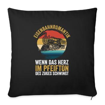 Model Railroad Model Train Train Railroad Railroad Railroad Railroad Model Train Model Train Model T - Sofa pillowcase 17,3'' x 17,3'' (45 x 45 cm) - black - Front