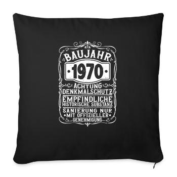 Built 1970's Birthday Funny 1970s Vintage - Sofa pillowcase 17,3'' x 17,3'' (45 x 45 cm) - black - Front