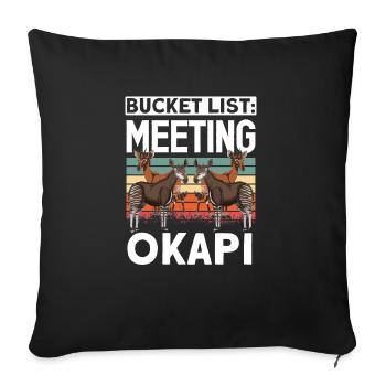 Funny zookeeper okapi lover - Sofa pillowcase 17,3'' x 17,3'' (45 x 45 cm) - black - Front