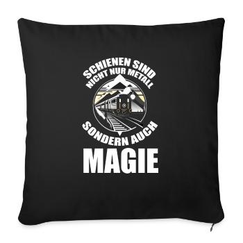 Model Railroad Model Train Train Railroad Railroad Railroad Railroad Model Train Model Train Model T - Sofa pillowcase 17,3'' x 17,3'' (45 x 45 cm) - black - Front