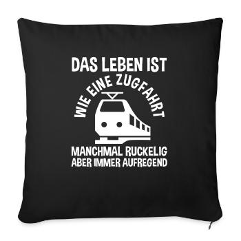 Model Railroad Model Train Train Railroad Railroad Railroad Railroad Model Train Model Train Model T - Sofa pillowcase 17,3'' x 17,3'' (45 x 45 cm) - black - Front