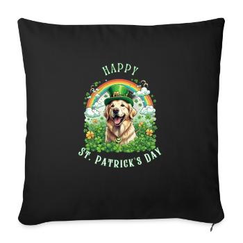 Green Hat and Clover I St. Patrick's Day Golden - Sofa pillowcase 17,3'' x 17,3'' (45 x 45 cm) - black - Front