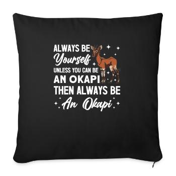 Funny zookeeper okapi lover - Sofa pillowcase 17,3'' x 17,3'' (45 x 45 cm) - black - Front